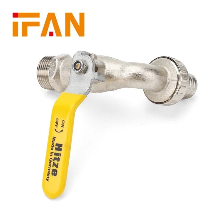 Yellow Handle Gas Brass Bibcock
